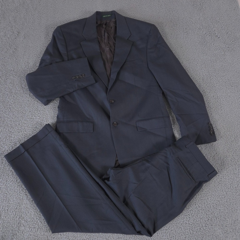 Lauren Ralph Lauren 2-Piece Suit Mens 40 Long Pants 34x32 Gray Pinstripe Trouser